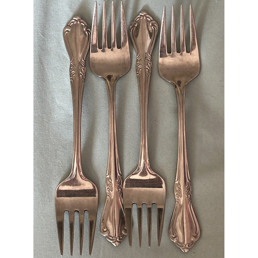 Belle Grove Reed & Barton Select Salad Fork Lot 4 Stainless Flatware Vintage